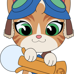 Jetpack Cat Keychain (5in)